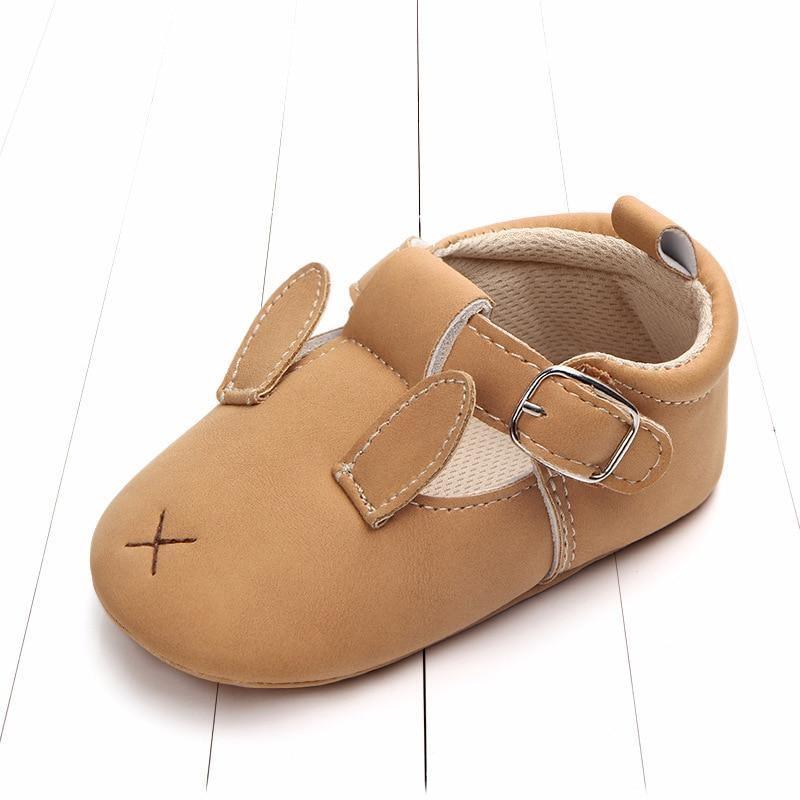 First walker baby shoe Stevvex tan leather with strap closures, cute stitching on Tampa Home & Garden Store