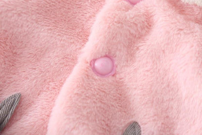 Princess Baby Girls Winter Thick Cloak Coat in soft pink faux fur with pink button by Stevvex on Tampa Home & Garden Store