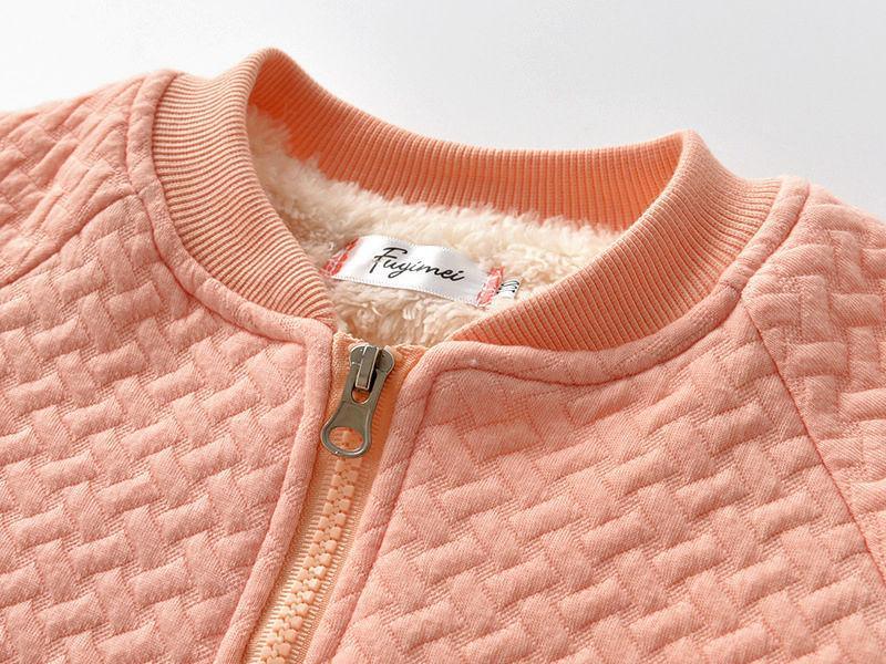 Pink quilted baby winter coat with plush fleece lining and front zipper on Tampa Home & Garden Store