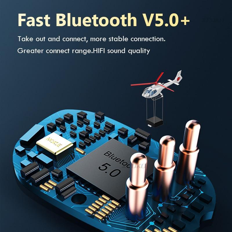 Stevvex wireless Bluetooth 5.0 on-ear headphones with mic, blue circuit-board graphic on Tampa Home & Garden Store