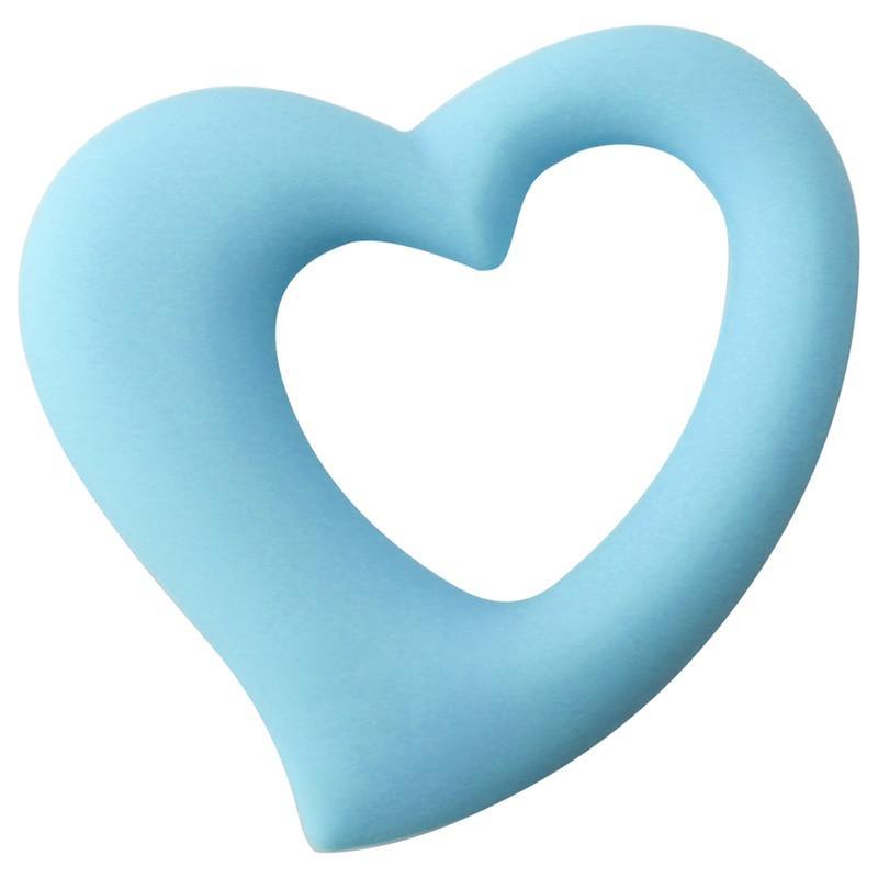 Stevvex baby silicone heart teether, blue teething toy for babies on Tampa Home & Garden Store