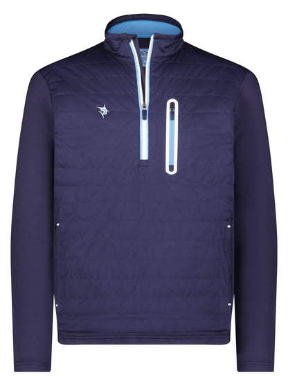 Hampton Pullover navy quarter-zip by White Water Life with blue zipper trim on Tampa Home & Garden Store