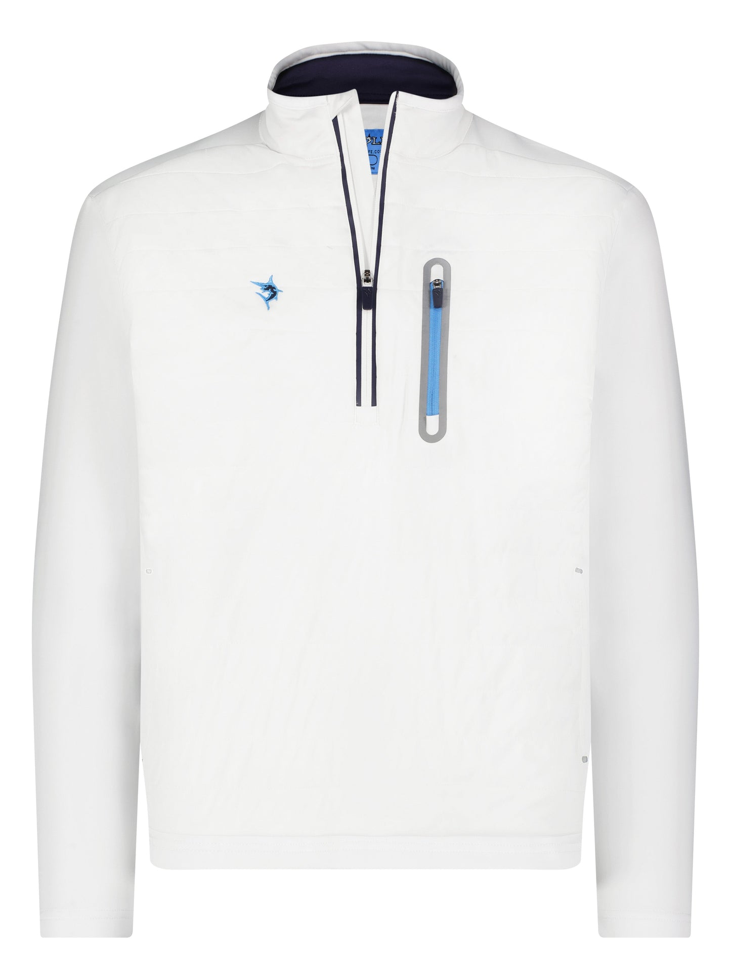 Hampton Pullover Technical Layer white outerwear with chest zip pocket by White Water Life on Tampa Home & Garden Store