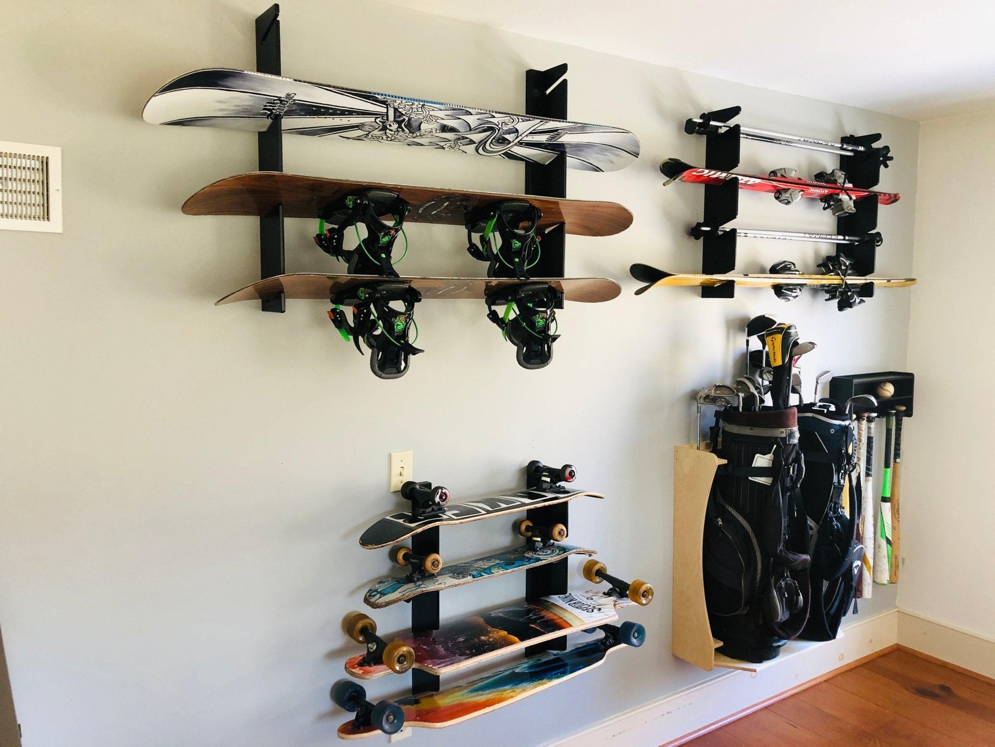 HANGTHIS Up Skateboard Organizer 26" (Holds 4) Sporting Goods Organization, Skateboard Rack, Skateboard Display - Tampa Home & Garden Store