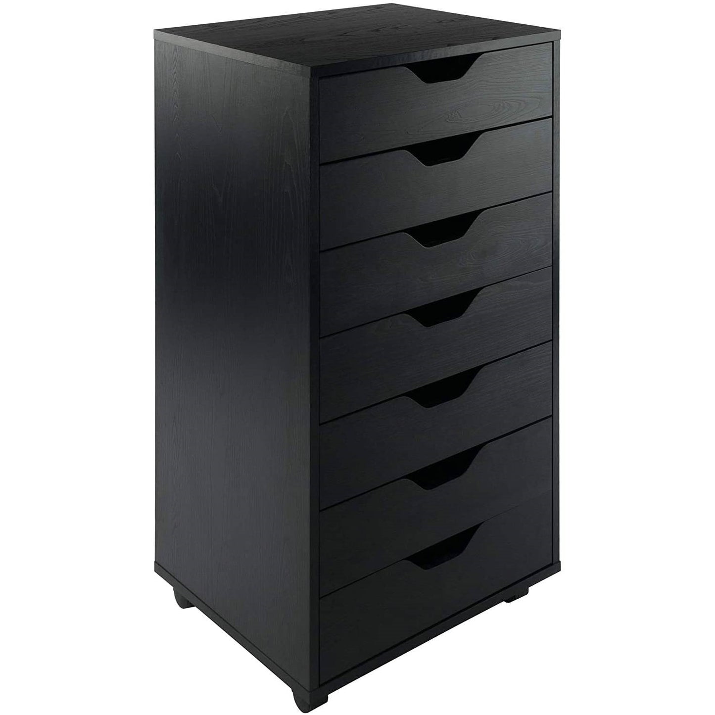 Cómoda con 7 cajones de estilo escandinavo moderno con acabado en negro