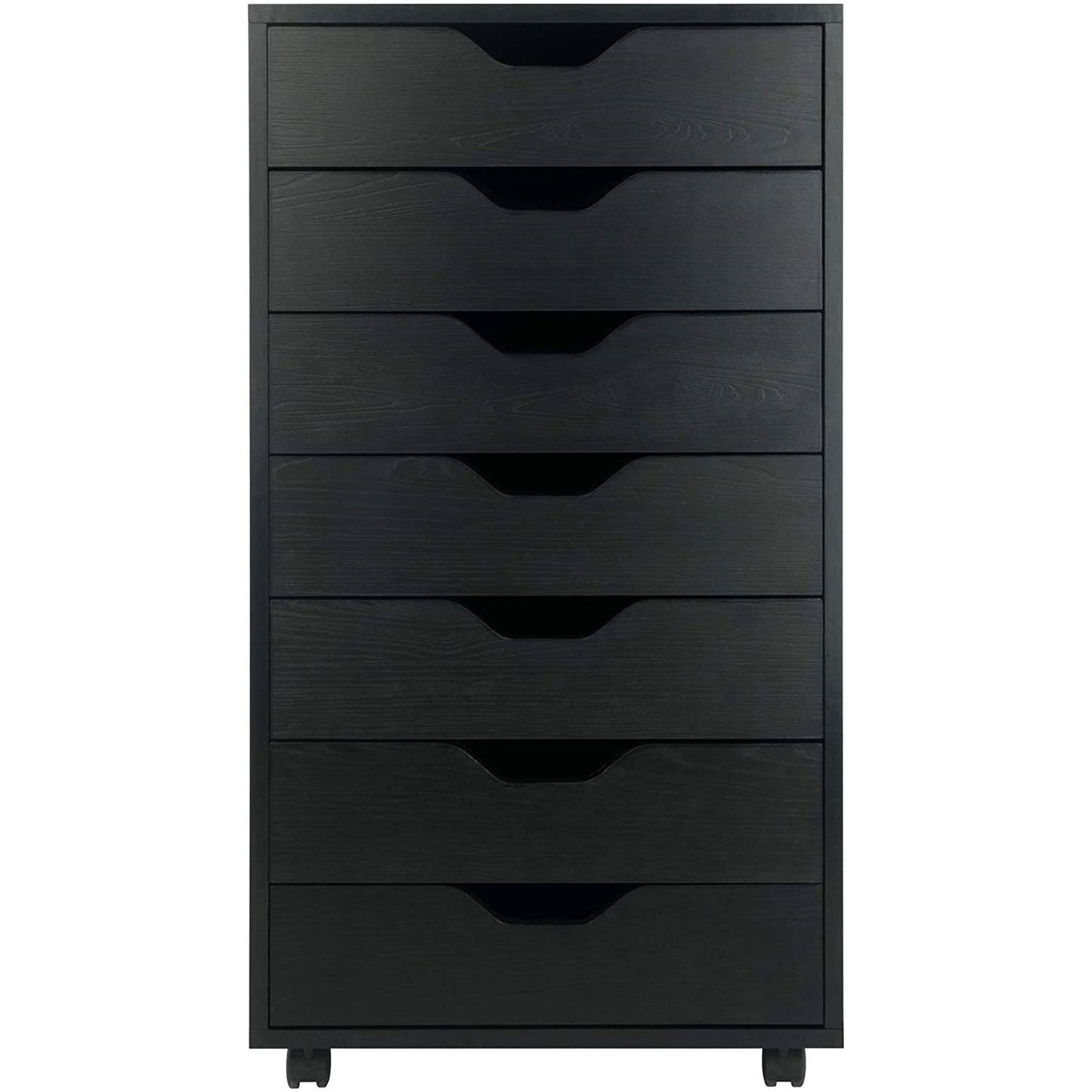 Cómoda con 7 cajones de estilo escandinavo moderno con acabado en negro