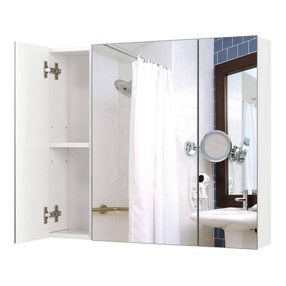 Moderno botiquín de baño con espejo de 3 puertas y montaje en pared