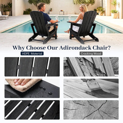 HDPE Adirondack Chair With Realistic Wood Grain