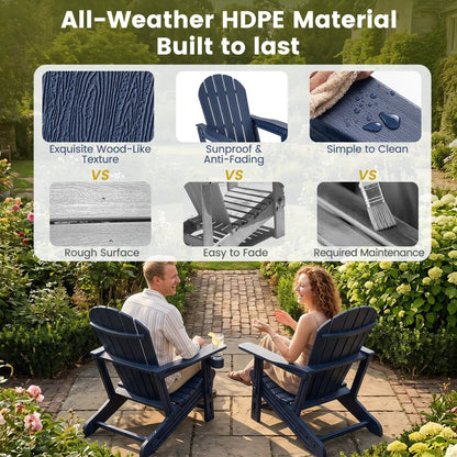 HDPE Adirondack Chair With Cup Holder Weatherproof