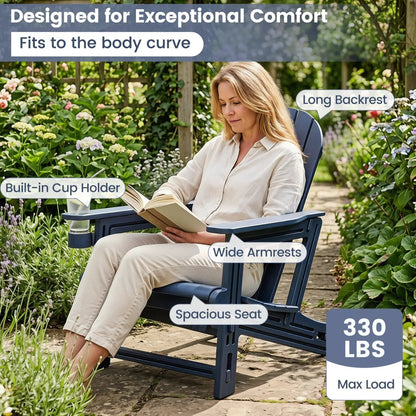 HDPE Adirondack Chair With Cup Holder Weatherproof