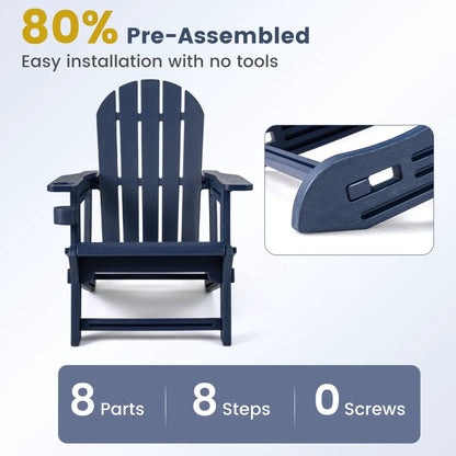 HDPE Adirondack Chair With Cup Holder Weatherproof