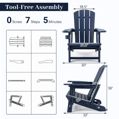 HDPE Adirondack Chair With Realistic Wood Grain