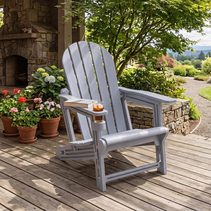 HDPE Adirondack Chair With Cup Holder Weatherproof