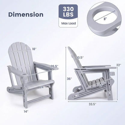 HDPE Adirondack Chair With Cup Holder Weatherproof