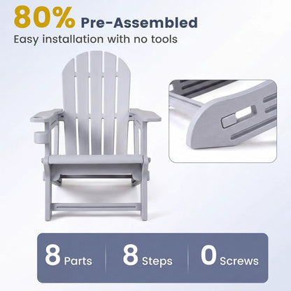 HDPE Adirondack Chair With Cup Holder Weatherproof