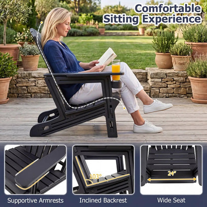 Adirondack Chair With Cup Holder Weather HDPE