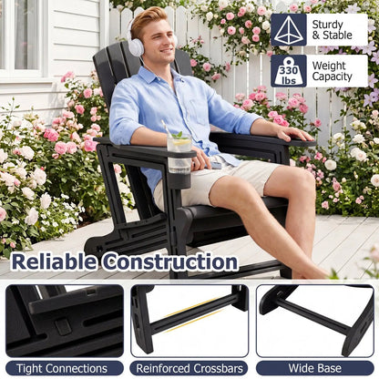 Adirondack Chair With Cup Holder Weather HDPE