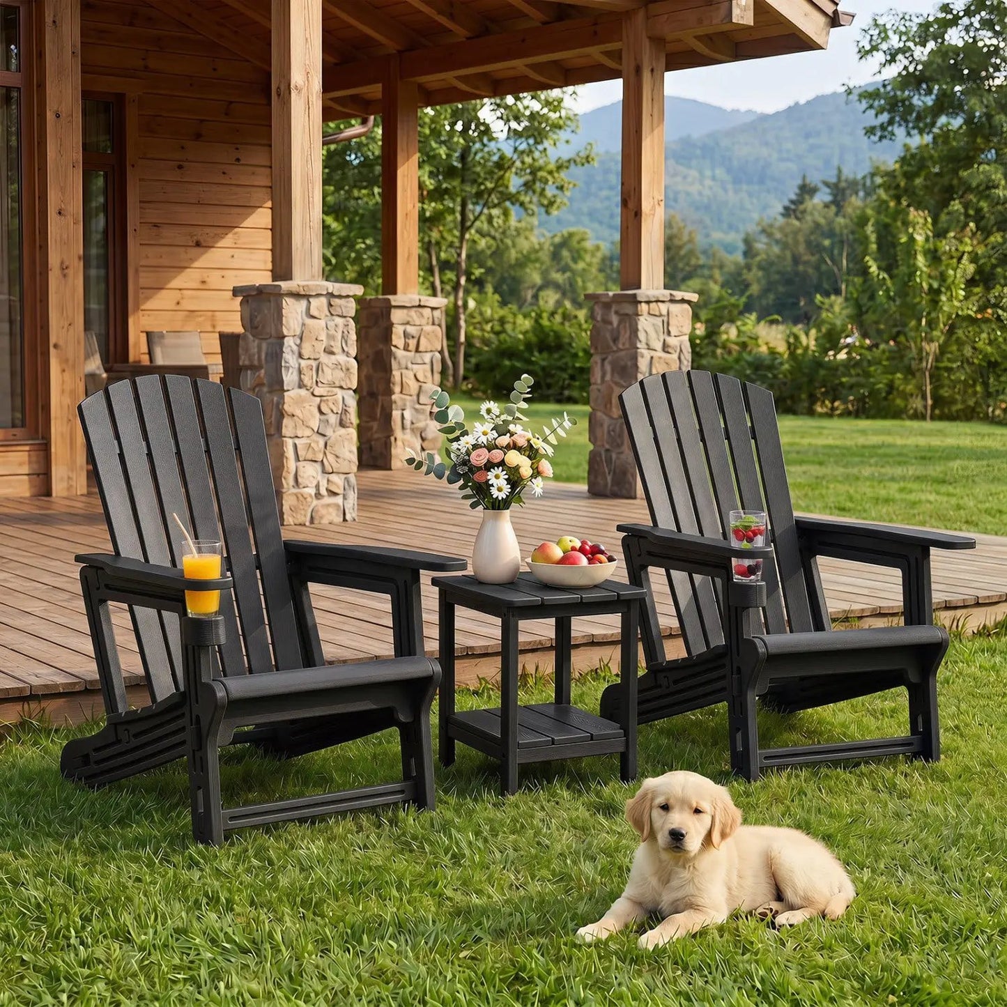 Adirondack Chair With Cup Holder Weather HDPE