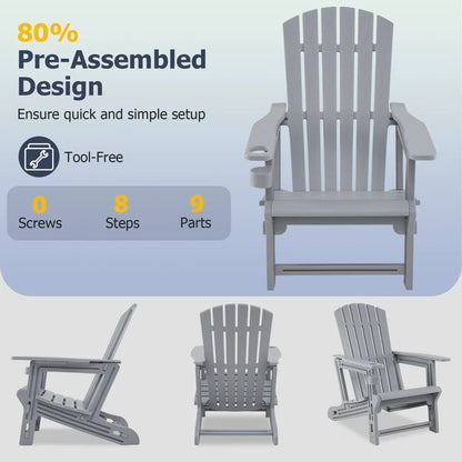 Adirondack Chair With Cup Holder Weather HDPE