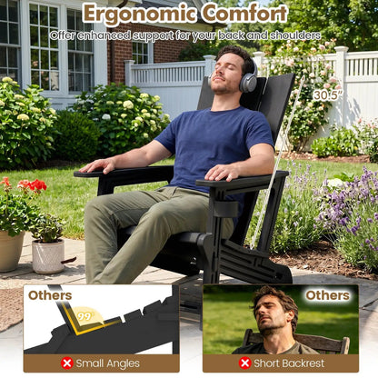 Adirondack Chair With Cup Holder HDPE Outdoor
