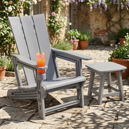 Adirondack Chair With Cup Holder HDPE Outdoor