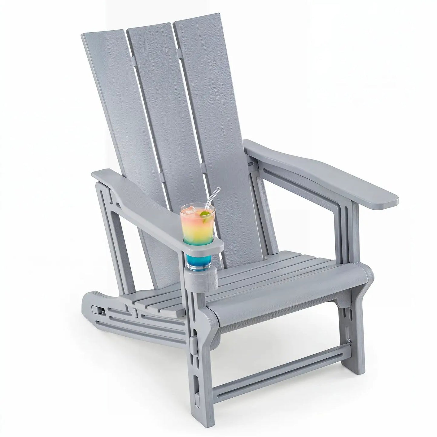 Adirondack Chair With Cup Holder HDPE Outdoor