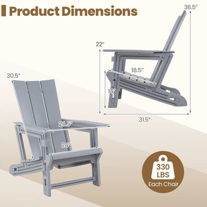 Adirondack Chair With Cup Holder HDPE Outdoor