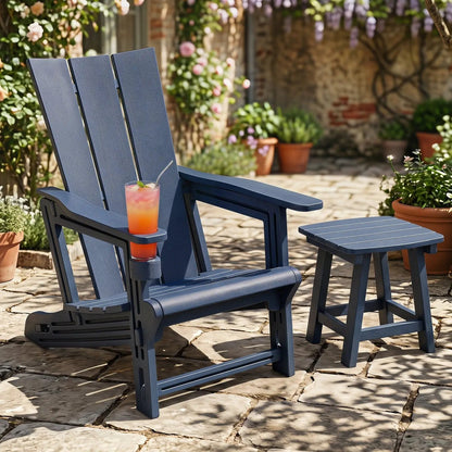 Adirondack Chair With Cup Holder HDPE Outdoor