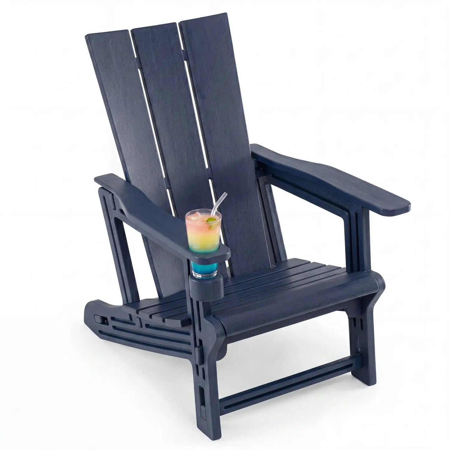Adirondack Chair With Cup Holder HDPE Outdoor