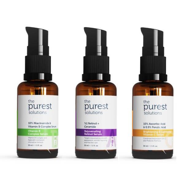 Face serum trio set by the purest solutions Niacinamide Retinol Vitamin C serums 3 bottles on Tampa Home & Garden Store