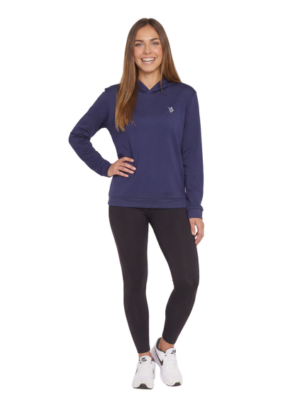 Women's Hillside Hoodie navy blue fleece sweatshirt by White Water Life on Tampa Home & Garden Store
