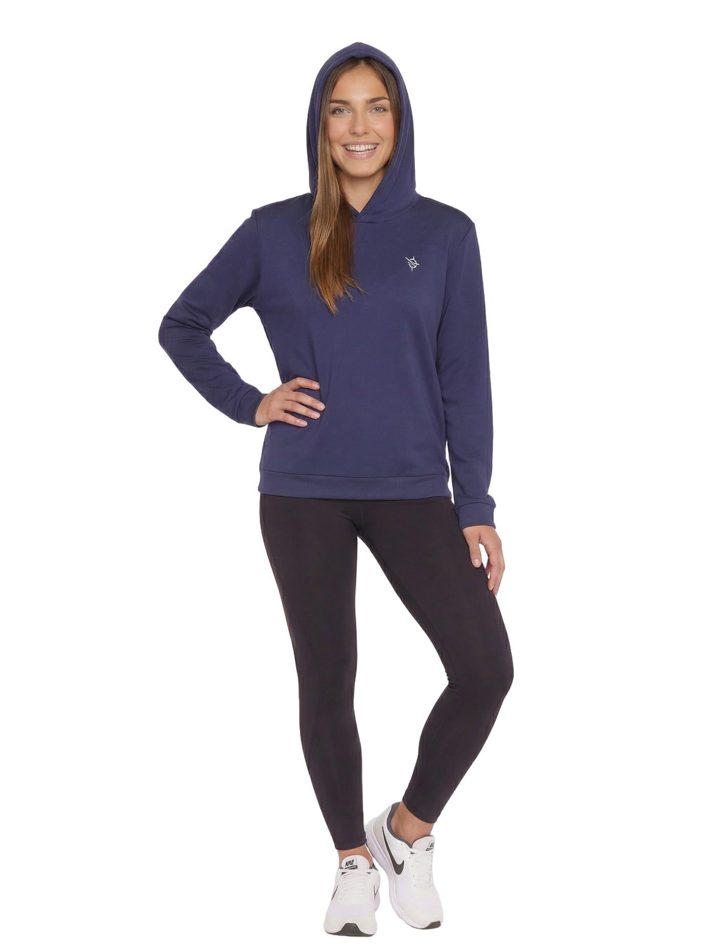 Women's Hillside Hoodie navy hooded sweatshirt by White Water Life on Tampa Home & Garden Store