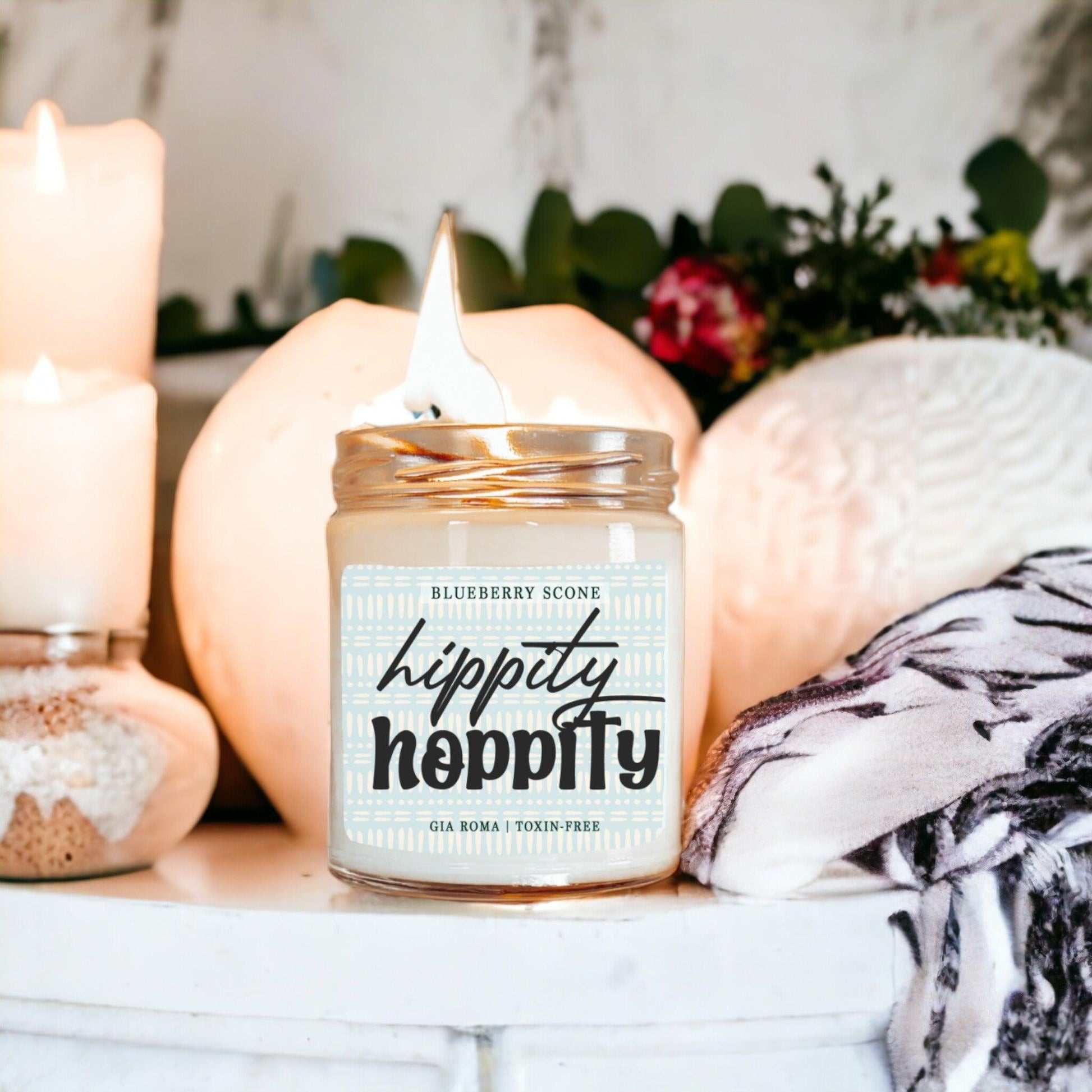 Blueberry scone candle in glass jar, Gia Roma brand on Tampa Home & Garden Store