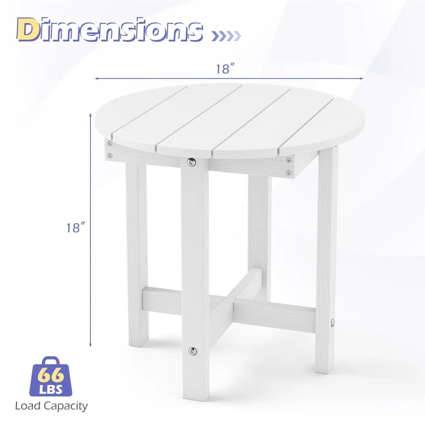 Adirondack Side Table 18x18 Weatherproof HIPS