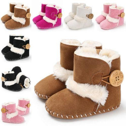 Baby snow boots Stevvex for newborns in assorted colors with white faux fur trim on Tampa Home & Garden Store