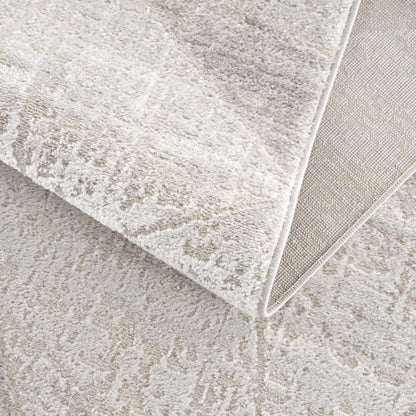 Basia Area Rug beige shag with plush pile and woven border Boutique Rugs clearance on Tampa Home & Garden Store