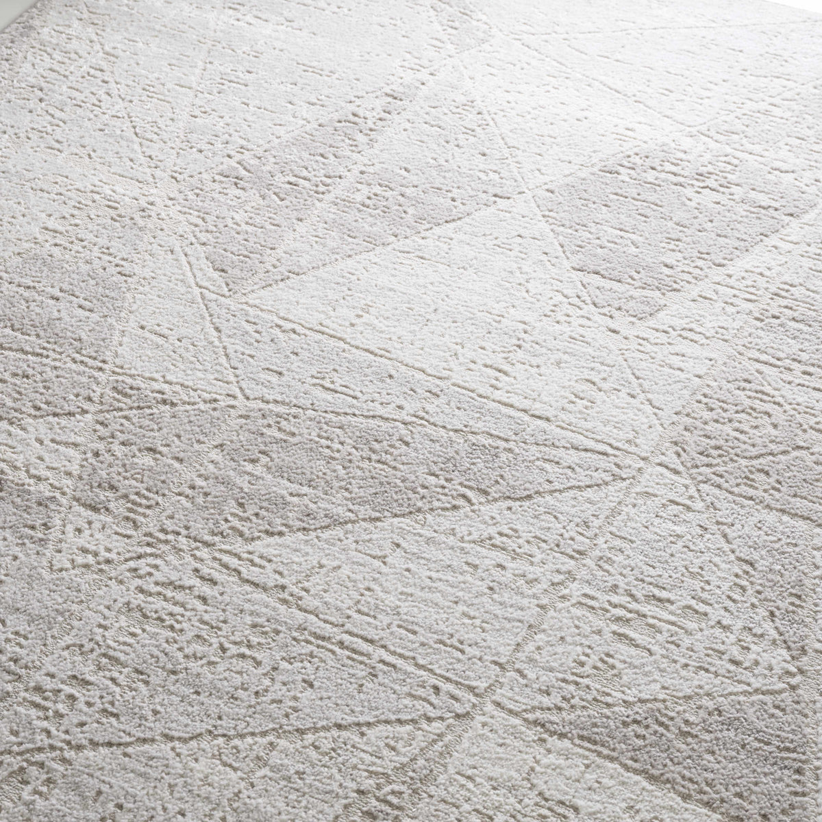 Basia Area Rug cream ivory textured shag with subtle geometric pattern Boutique Rugs on Tampa Home & Garden Store