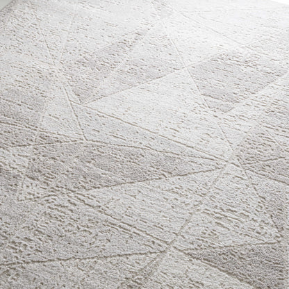 Basia Area Rug cream ivory textured shag with subtle geometric pattern Boutique Rugs on Tampa Home & Garden Store