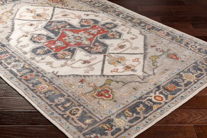 Halayhayin Premium Rug - Clearance ivory blue oriental rug with red medallion, Boutique Rugs on Tampa Home & Garden Store