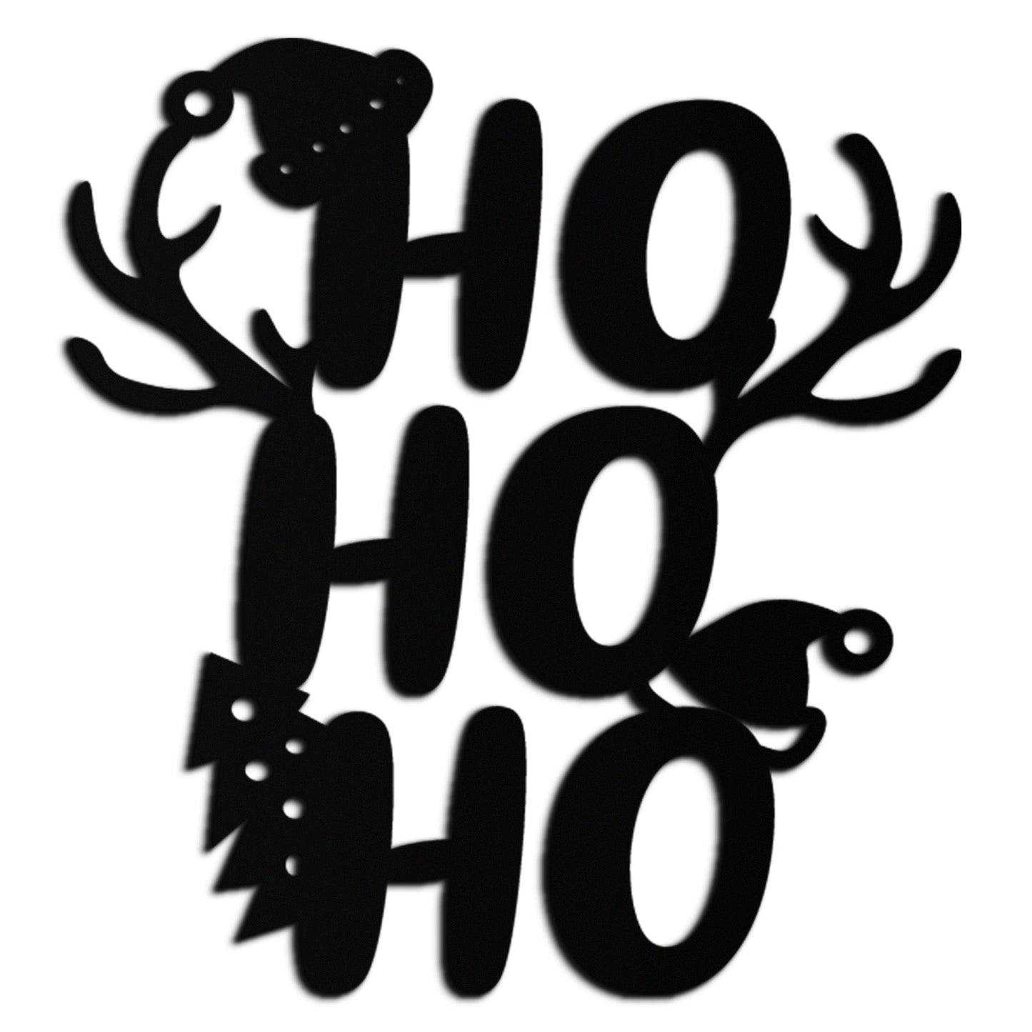 HO HO HO Metal Wall Art - Christmas Reindeer Antler Holiday Decor- KAF312 - Tampa Home & Garden Store