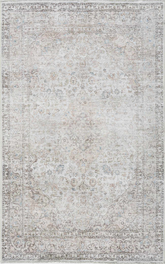 Tapis décoratif lavable crème Holi-2301