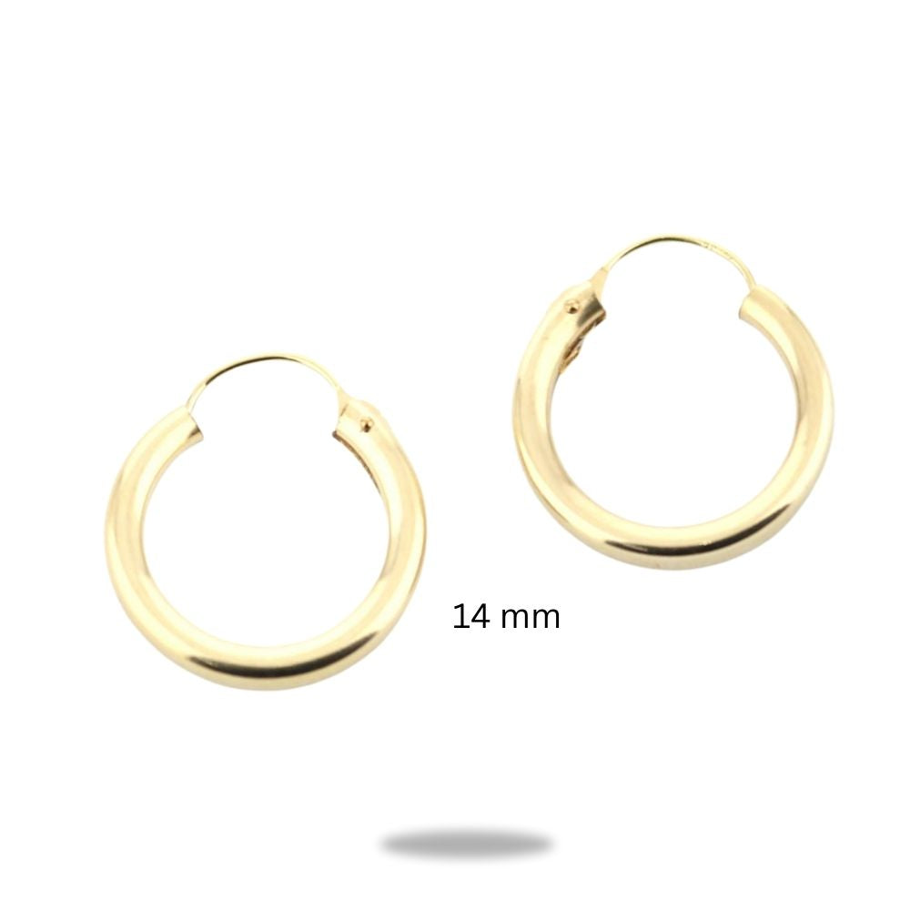 14k yellow gold filled hoop earrings 14 mm by Lauren G Adams, 2 hoops on Tampa Home & Garden Store