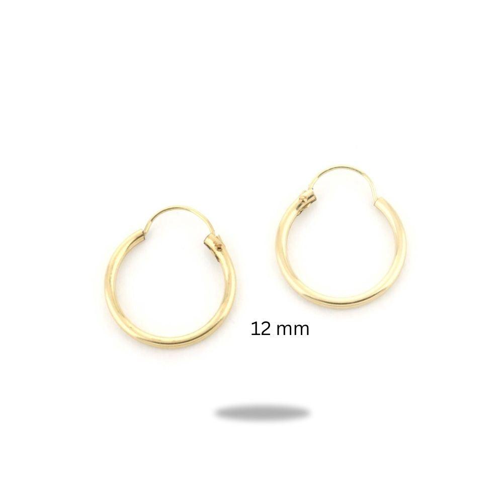 14k yellow gold filled hoop earrings, 12 mm, pair, Lauren G Adams on Tampa Home & Garden Store