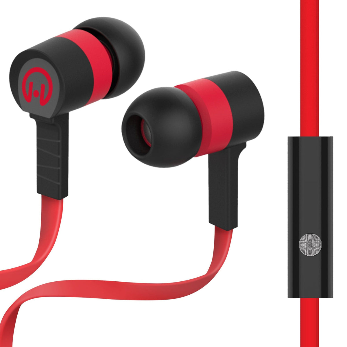 Low Ryder Earphones w/Mic 3.5mm, black with red band, wired headphones on Tampa Home & Garden Store