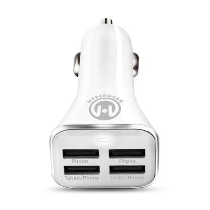 Quad USB 6.8A Car Charger white four-port with Phone/Tablet ports by Best Product Finds on Tampa Home & Garden Store