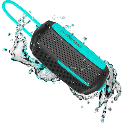 Wave water resistant wireless speaker teal blue and black with perforated grille on Tampa Home & Garden Store