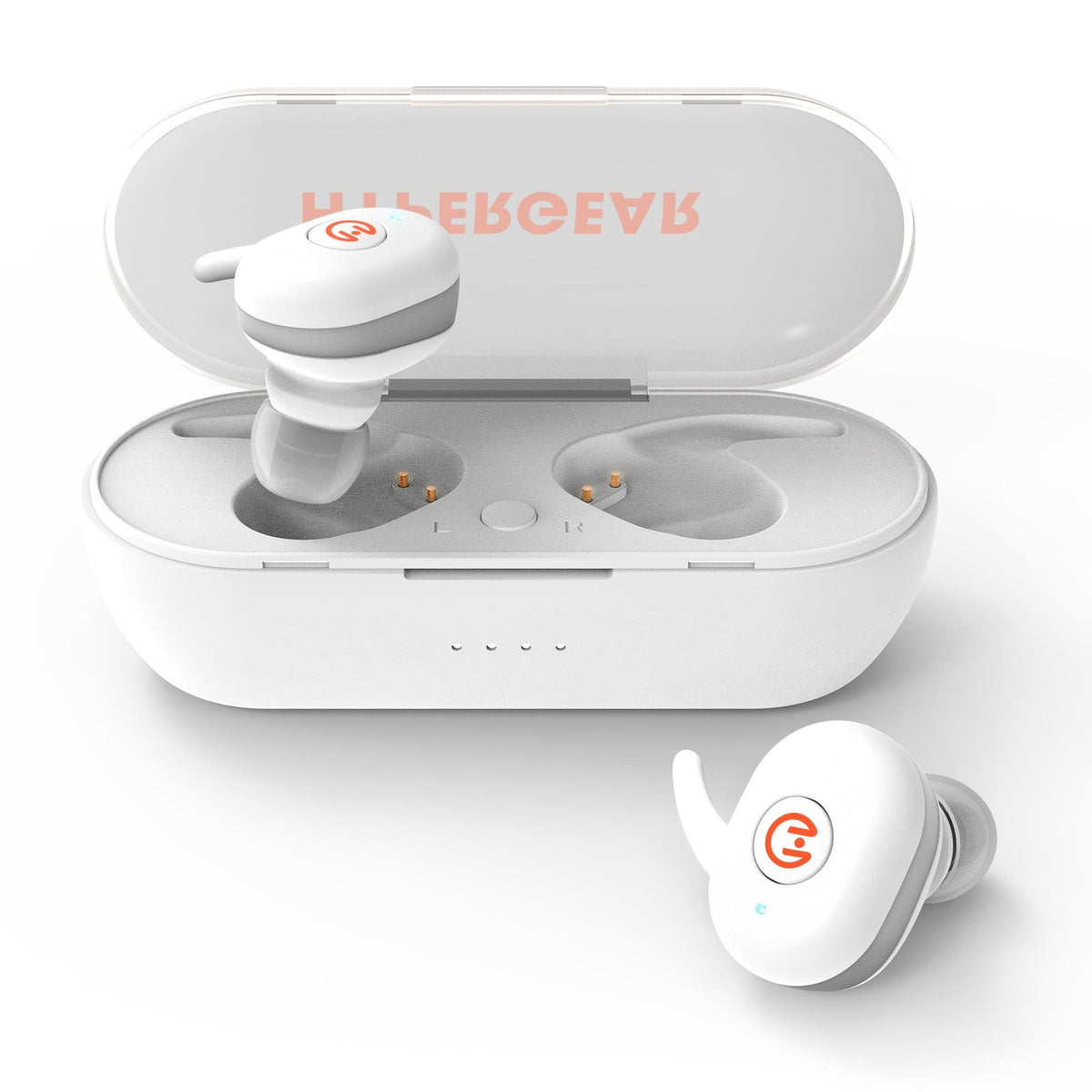Active True Wireless Earbuds in white charging case with Best Product Finds logo on Tampa Home & Garden Store