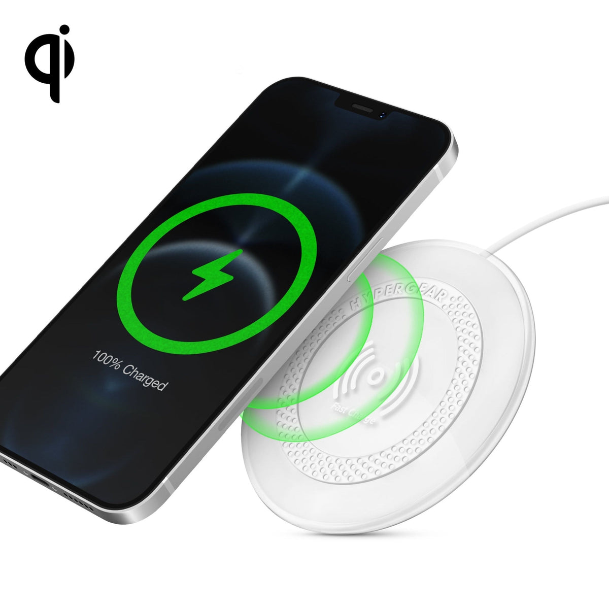 ChargePad Pro 15W Wireless Fast Charger with black smartphone and white charging pad on Tampa Home & Garden Store