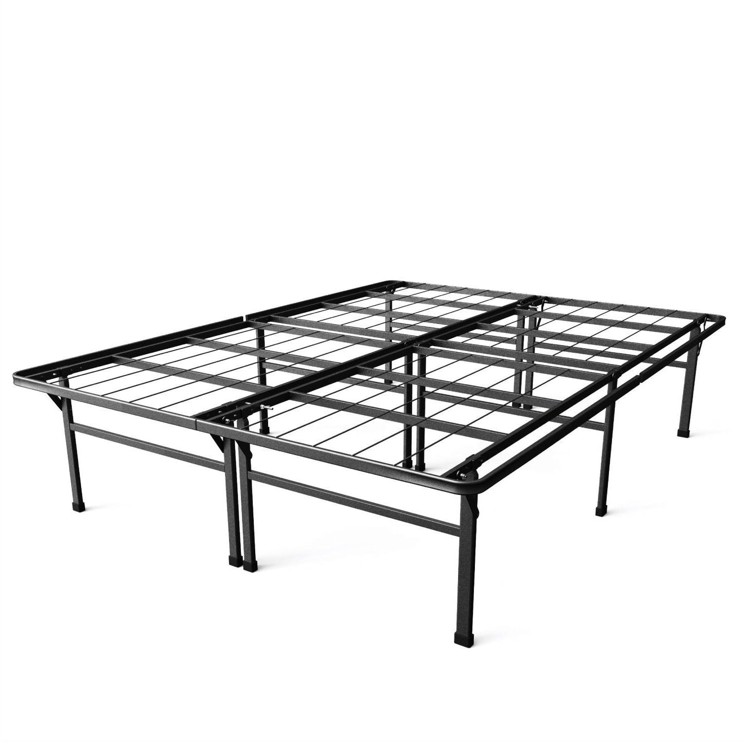 Estructura de cama plegable de metal de plataforma de 18 pulgadas de altura y tamaño completo
