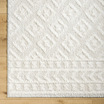 Eivin Cream Diamonds Plush Rug by Boutique Rugs, cream plush shag texture on Tampa Home & Garden Store